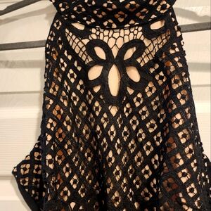 Womans black lace dress